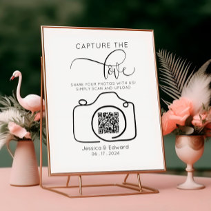 Papier Capturez L'Amour Qr Code Black Chic Mariage modern