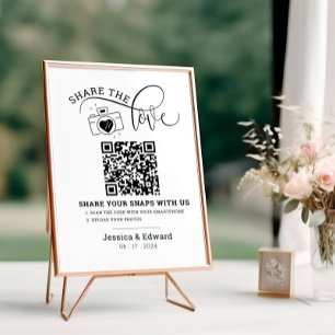Papier Capturez L'Amour Qr Code Black Chic Mariage modern