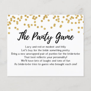 Papier CARD Déposez vos culottes jeu, Fête des mariées