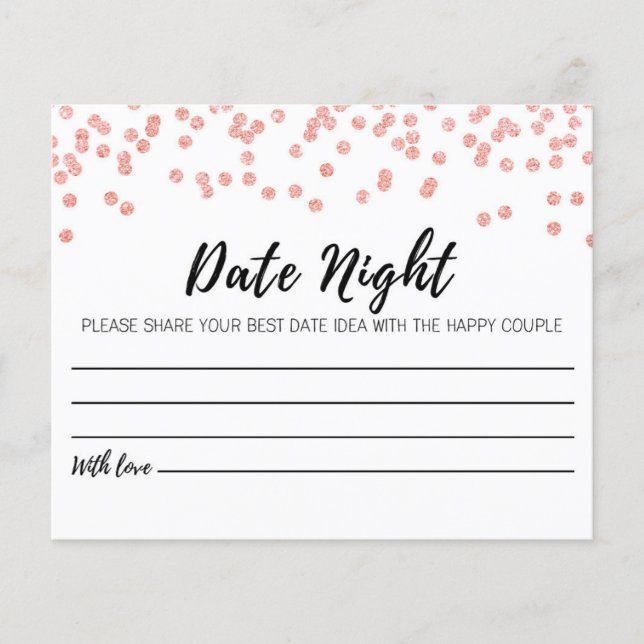 Papier CARD pour le jeu Date Jar, Bridal & Wedding shower (Devant)