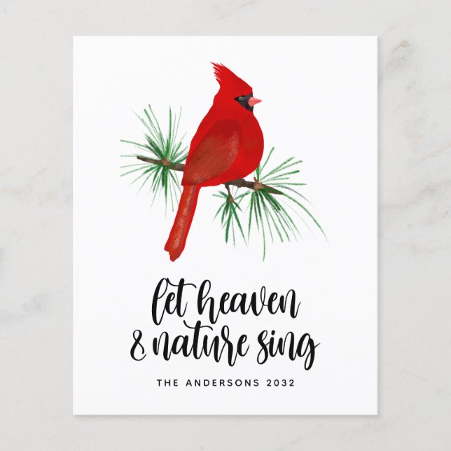 Papier Cardinal de Noël du paradis et de la nature (Devant)