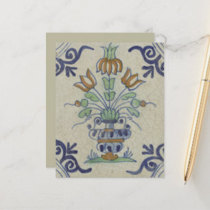 Papier Carrelage Delft Antique Pot de Fleur Céramique