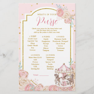 Papier Carrousel magique rose et or Qu'y a-t-il dans votr