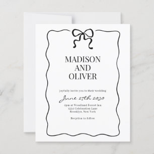 Papier Carton de mariage à nœud papillon noir fantaisiste