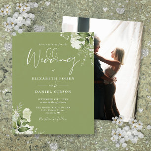 Papier Carton de mariage photo vert mousse Feuillage Budg
