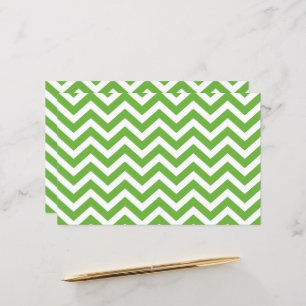 Papier Carton de mariage vert printemps et blanc à chevro