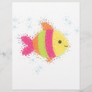 Papier Carton de poisson mignon