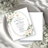 Carton d'invitation à la première communion à fleu