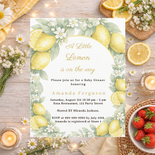 Papier Carton d'invitation Baby Shower Citron citrus