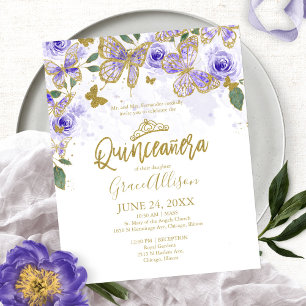 Papier Carton d'invitation bilingue pour Quinceanera papi
