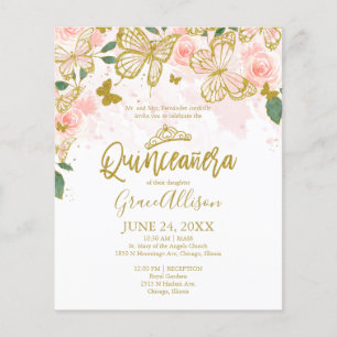Papier Carton d'invitation bilingue pour Quinceanera papi