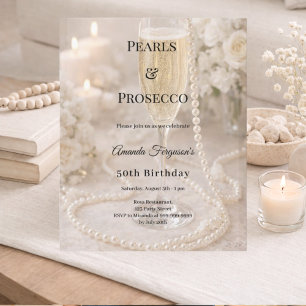 Papier Carton d'invitation d'anniversaire au Prosecco Cha