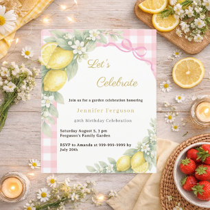 Papier Carton d'invitation d'anniversaire au thé de jardi