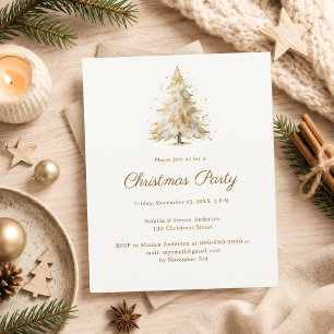 Papier Carton d'invitation de fête de Noël arbre de Noël 