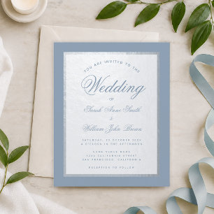 Papier Carton d'invitation de mariage bon marché bleu pou