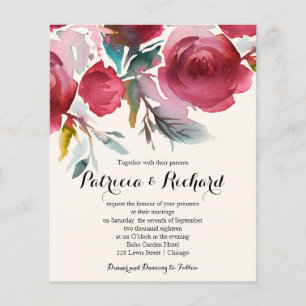 Papier Carton d'invitation de mariage bon marché Floral M