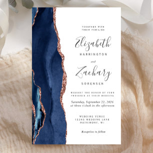 Papier Carton d'invitation de mariage Budget Blue Rose Go
