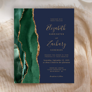 Papier Carton d'invitation de mariage Budget Émeraude Ver