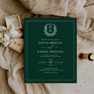 Papier Carton d'invitation de mariage Budget Vert Emeraud