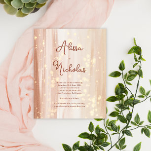 Papier Carton d'invitation de mariage couleur or terracot