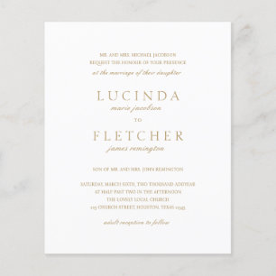 Papier Carton d'invitation de mariage élégant à budget do