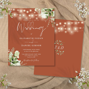 Papier Carton d'invitation de mariage en terre cuite avec