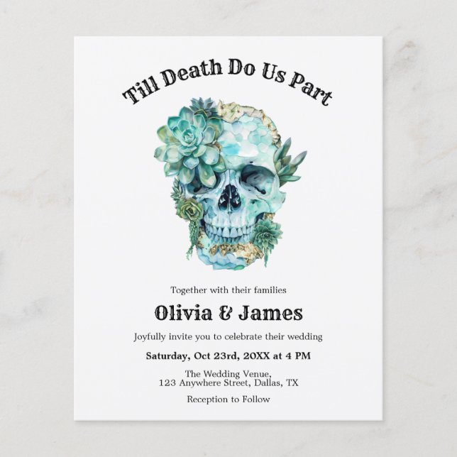 Papier Carton d'invitation de mariage gothique Halloween  (Devant)