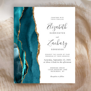 Papier Carton d'invitation de mariage moderne agate sarce