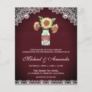 Papier Carton d'invitation de mariage pas cher Tournesols