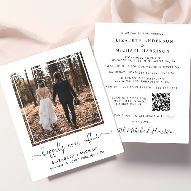 Papier Carton d'invitation de réception de mariage avec Q (Créateur téléchargé)