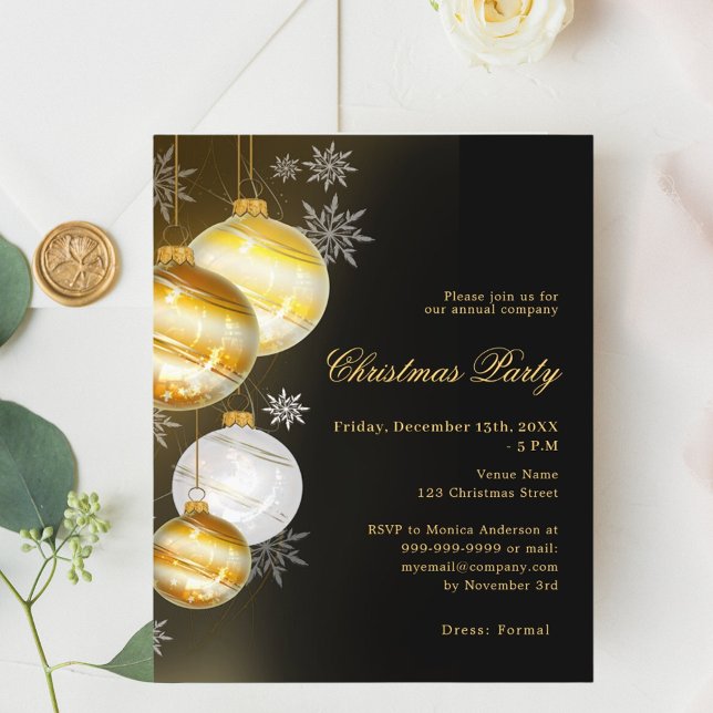 Papier Carton d'invitation pour la fête de Noël de l'entr (Créateur téléchargé)