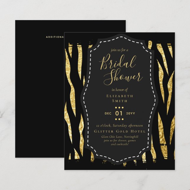 Papier Cartons d'invitation de thème de fête prénuptiale  (Devant / Derrière)