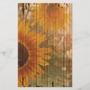 Papier cartons rustiques pays mariage de tournesol