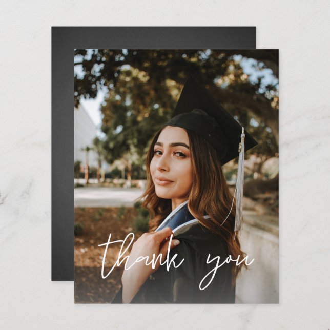 Papier Casquette ChalkboardV Merci de diplôme photo budge (Devant / Derrière)