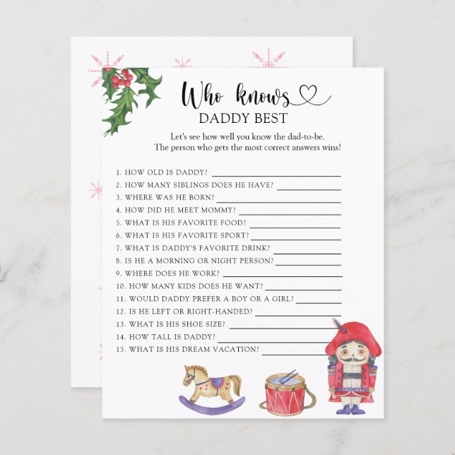 Papier Casse-Noisette - Qui connaît le mieux papa jeu (Devant / Derrière)