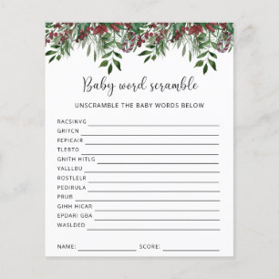 Papier Casse-tête de mots pour bébé en hiver Jeu de Bab