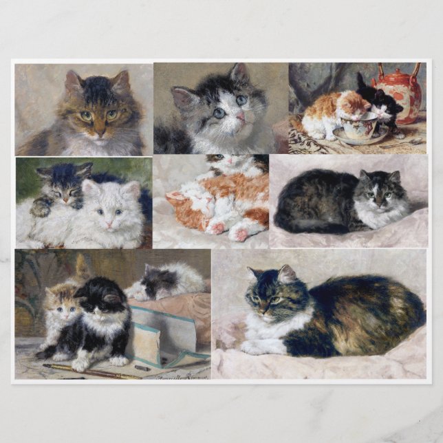 Papier Cats & Kittens art par Henriette Ronner (Devant)