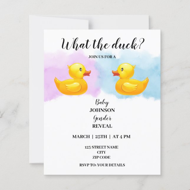 Papier Ce que le genre canard révèle l'invitation (Devant)