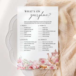 Papier Ce qui est sur votre téléphone Pink Floral Tea Par