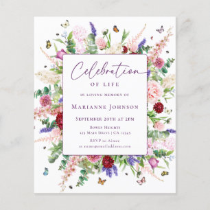 Papier Célébration budgétaire de la vie Floral Memorial