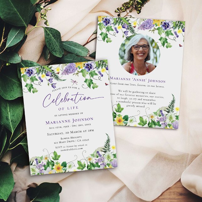 Papier Célébration budgétaire de la vie Funérailles flora (Créateur téléchargé)