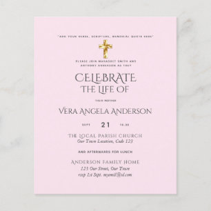 Papier Célébration de la vie Mémorial funéraire catholiqu