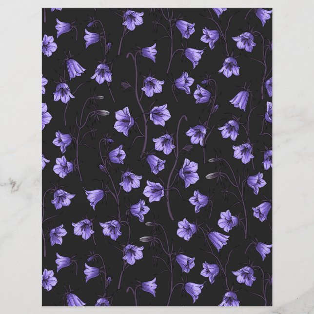 Papier Cellules bleues de minuit, cloches, Bellflowers (Devant)