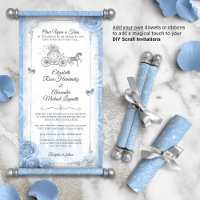 Cendrillon fée Mariage Scroll Invitations