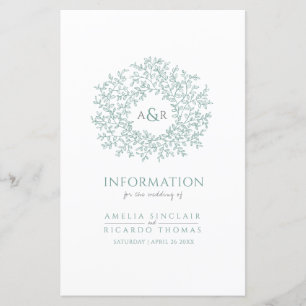 Papier Cercle vert d'informations des invités mariages fe