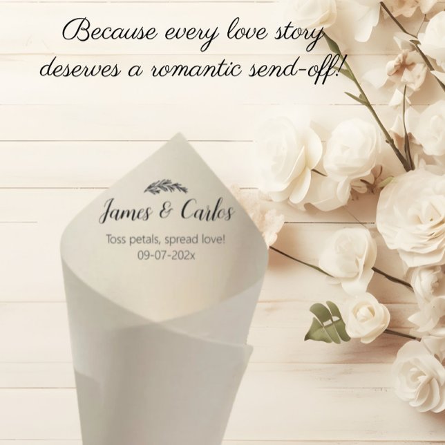 Papier Cérémonie Confetti Toss de mariage Petal Cones (wedding petal cones holders, bags for flower confetti, wedding toss cone)