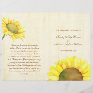 Papier Cérémonie de Mariage des tournesols ruraux Bi Prog