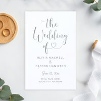 Cérémonie Mariage de Script de Coeur d'argent mode