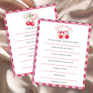 Papier Cerise sur le Baby shower supérieur Voeux pour Bab