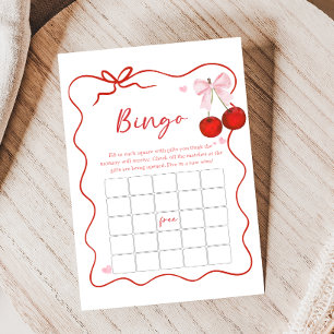 Papier Cerise sur le dessus ruban rose Baby Shower Jeu de